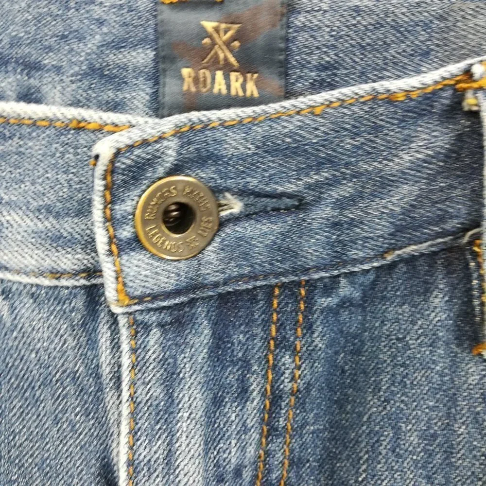 Roark Hwy 133 Slim Straight Fit Stretch Jeans Size 35 x 30 Medium Wash 5 Pocket